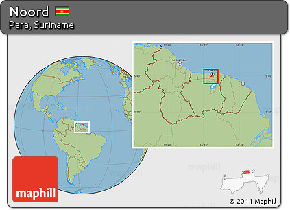 Savanna Style Location Map of Noord, within the entire country