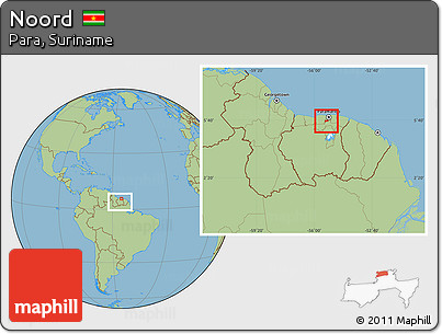 Savanna Style Location Map of Noord, within the entire country