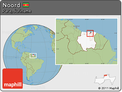 Savanna Style Location Map of Noord, highlighted country, within the entire country