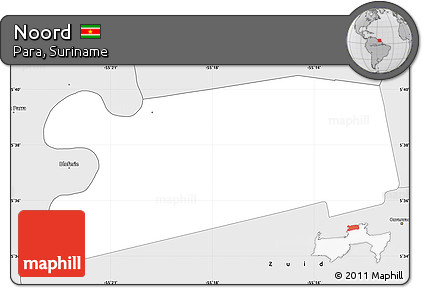 Silver Style Simple Map of Noord