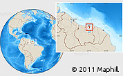 Shaded Relief Location Map of Oost, highlighted parent region