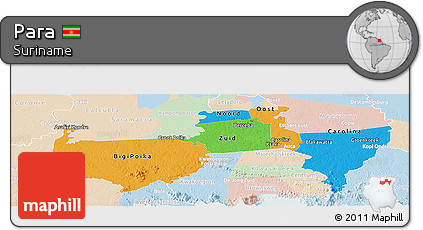 Political Panoramic Map of Para, lighten