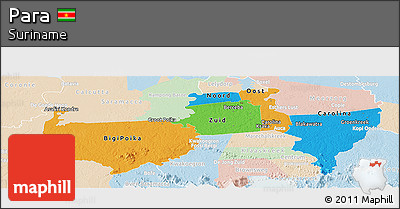 Political Panoramic Map of Para, lighten