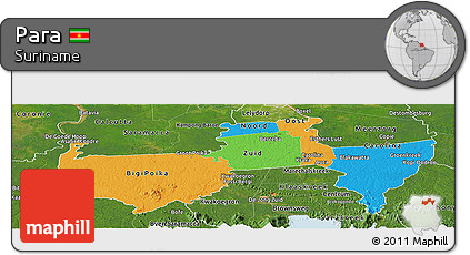 Political Panoramic Map of Para, satellite outside