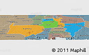 Political Panoramic Map of Para, semi-desaturated