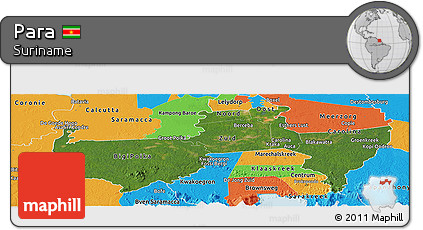 Satellite Panoramic Map of Para, political outside