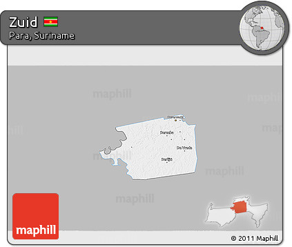 Gray 3D Map of Zuid, single color outside