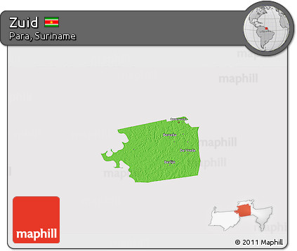 Political 3D Map of Zuid, cropped outside