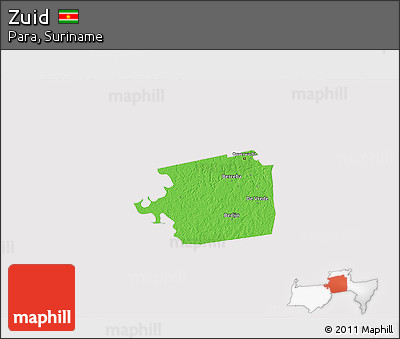 Political 3D Map of Zuid, cropped outside