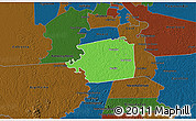 Political 3D Map of Zuid, darken