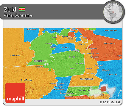 Political 3D Map of Zuid