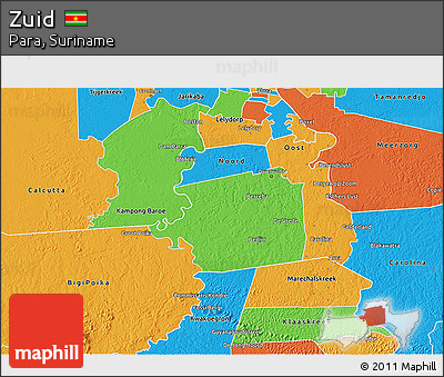 Political 3D Map of Zuid