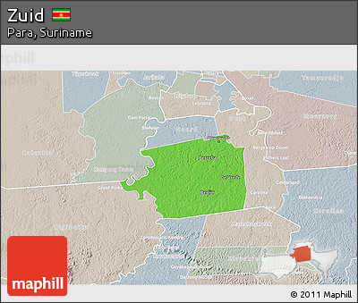 Political 3D Map of Zuid, lighten, semi-desaturated