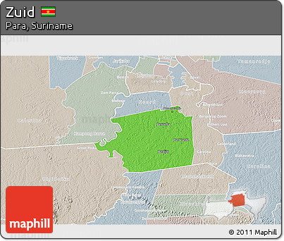 Political 3D Map of Zuid, lighten, semi-desaturated