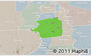Political 3D Map of Zuid, lighten, semi-desaturated