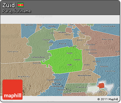 Political 3D Map of Zuid, semi-desaturated