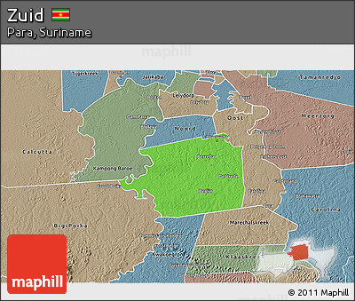 Political 3D Map of Zuid, semi-desaturated