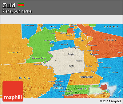 Shaded Relief 3D Map of Zuid, political outside
