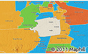 Shaded Relief 3D Map of Zuid, political outside