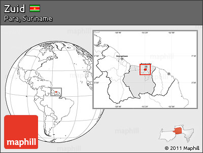 Blank Location Map of Zuid, highlighted country