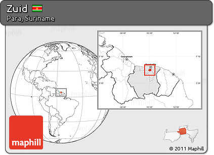 Blank Location Map of Zuid, highlighted country