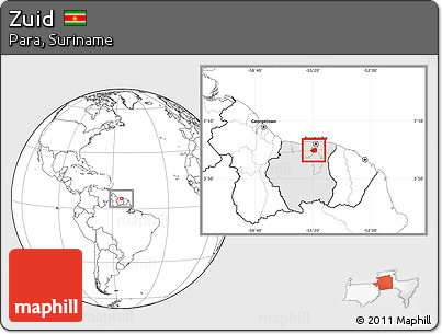 Blank Location Map of Zuid, highlighted country