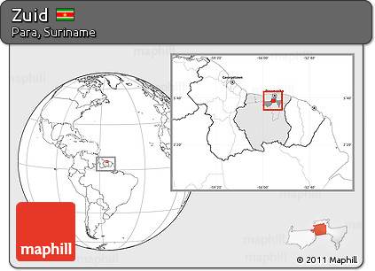 Blank Location Map of Zuid, highlighted country, highlighted parent region, within the entire country