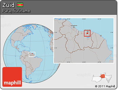 Gray Location Map of Zuid, within the entire country