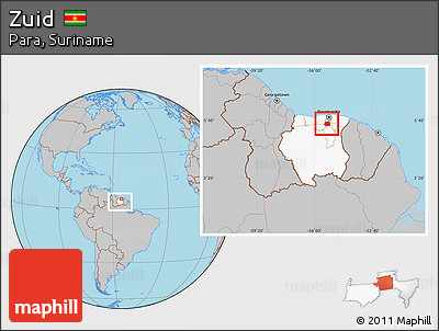 Gray Location Map of Zuid, highlighted country, within the entire country