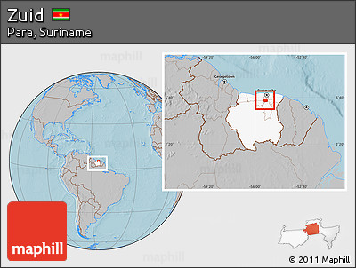 Gray Location Map of Zuid, highlighted country, within the entire country, hill shading