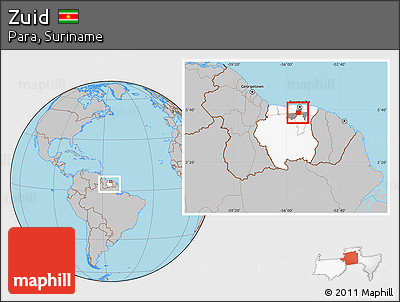 Gray Location Map of Zuid, highlighted country, highlighted parent region, within the entire country