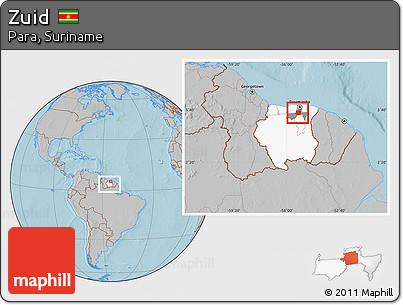 Gray Location Map of Zuid, highlighted country, highlighted parent region, within the entire country, hill shading