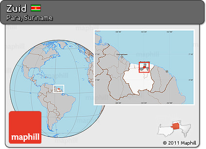 Gray Location Map of Zuid, highlighted country, highlighted parent region