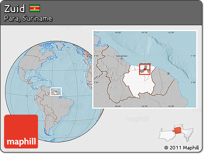 Gray Location Map of Zuid, highlighted country, highlighted parent region, hill shading