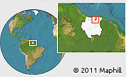 Satellite Location Map of Zuid, highlighted country, within the entire country