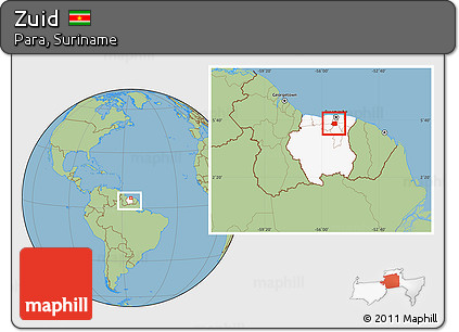 Savanna Style Location Map of Zuid, highlighted country, within the entire country