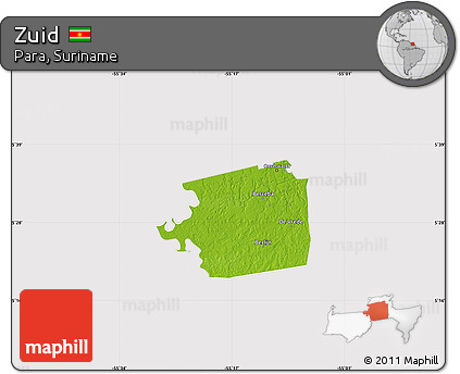 Physical Map of Zuid, cropped outside