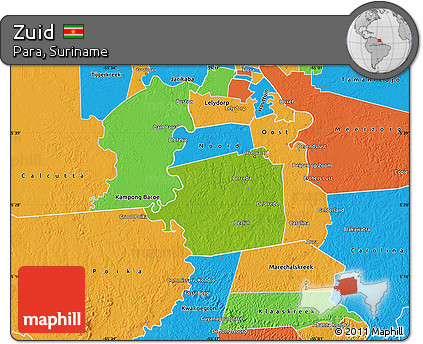 Physical Map of Zuid, political outside