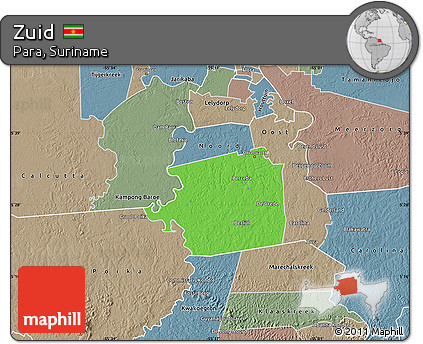 Political Map of Zuid, semi-desaturated