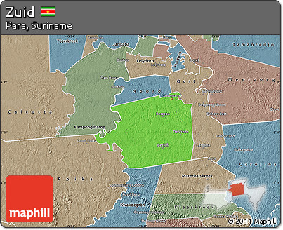 Political Map of Zuid, semi-desaturated