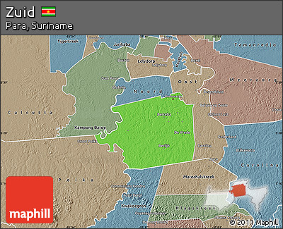 Political Map of Zuid, semi-desaturated