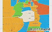 Shaded Relief Map of Zuid, political outside