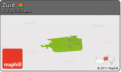 Physical Panoramic Map of Zuid, cropped outside