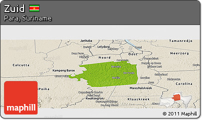 Physical Panoramic Map of Zuid, shaded relief outside