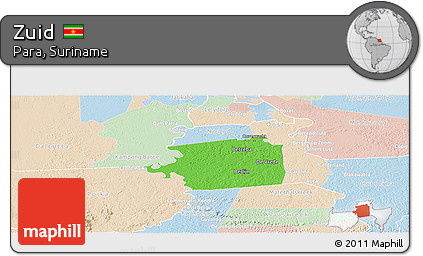 Political Panoramic Map of Zuid, lighten