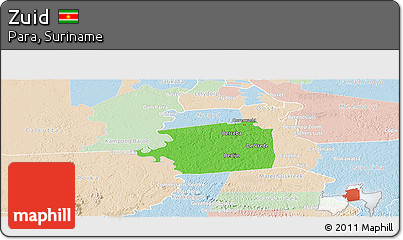 Political Panoramic Map of Zuid, lighten