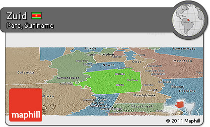 Political Panoramic Map of Zuid, semi-desaturated