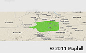 Political Panoramic Map of Zuid, shaded relief outside