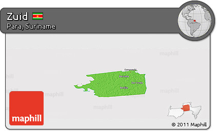 Political Panoramic Map of Zuid, single color outside
