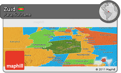 Satellite Panoramic Map of Zuid, political outside